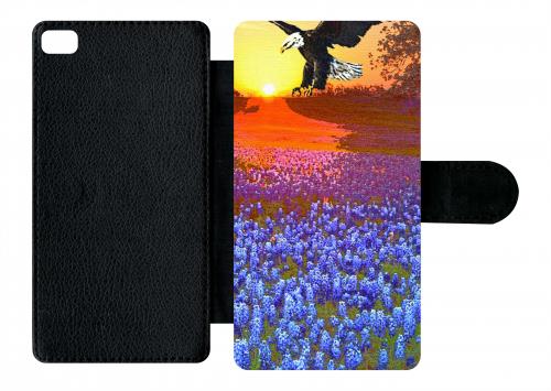 Etui À Rabat Huawei P8 Champ De Fleurs Aigle