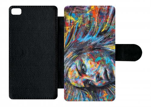 Etui À Rabat Huawei P8 Visage En Couleur