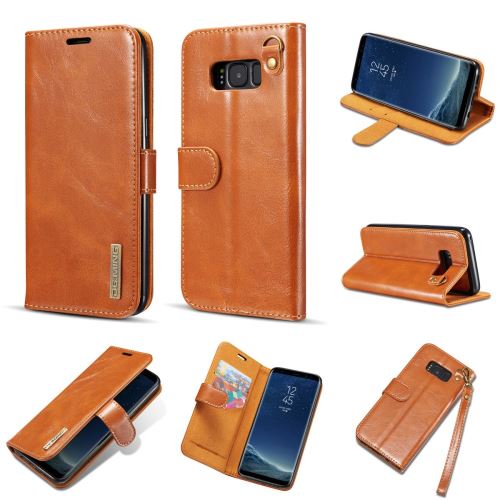 Etui en cuir véritable et TPU dg.ming 2 détachable en 1  + intérieure véritable marron pour votre Samsung Galaxy S8 Plus G955