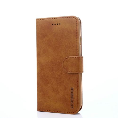 Etui en PU lc.imeeke avec cellule protection logements de carte marron pour votre Apple iPhone 7 4.7