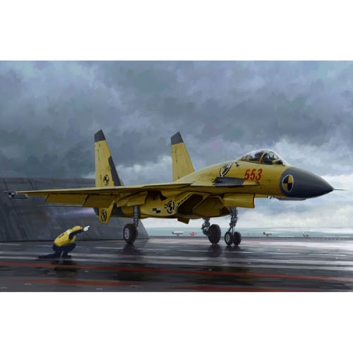 Maquette Avion Militaire : Chasseur intercepteur chinois J-15 avec pont d'envol Trumpeter