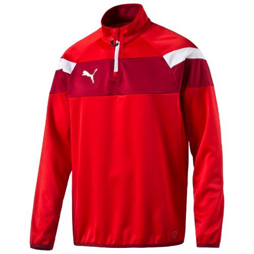 Puma - Training top 1/4 zip junior Puma Spirit II - 16 ans - rouge/blanc