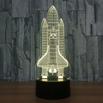 3D Lampe Illusion VORMOR LED Veilleuse avec 7 Couleurs Changeantes et Télécommande - Avion #C - 1