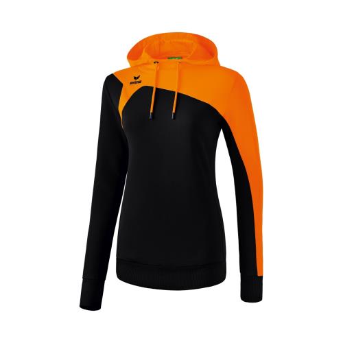 Erima - Sweat à Capuche Femme Erima club 1900 2.0 - XS/S - noir/orange