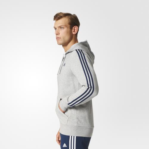 Adidas - Veste à capuche adidas Essentials 3-Stripes - 2XL - gris/bleu marine