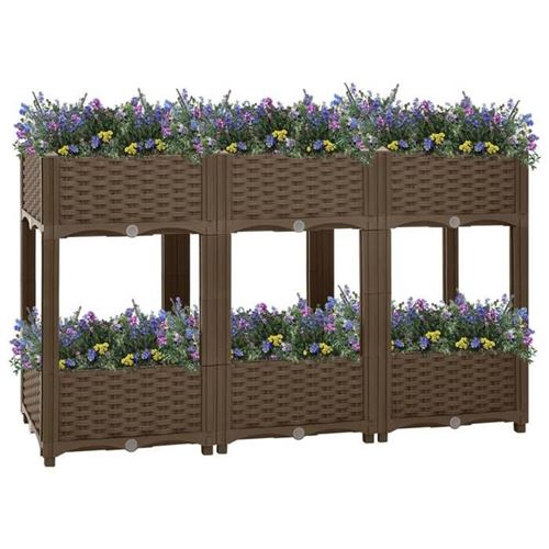 Vidaxl Marron Lit Surélevé 120X40x71 Cm Polypropylène - Image 2