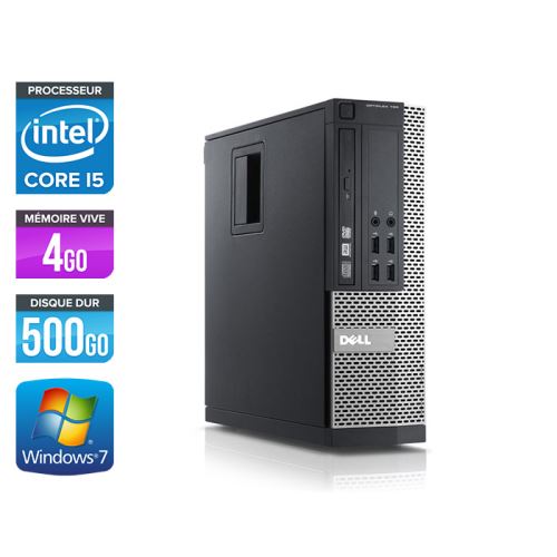 Unité centrale Dell Optiplex 790 SFF - Noir - Intel Core i5-2400 / 3.10 GHz - RAM 4 Go - HDD 500 Go - DVD - Gigabit Ethernet - Windows 7 Professionnel