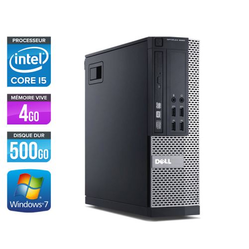 Unité centrale Dell Optiplex 7010 SFF - Noir - Intel Core i5-3470 / 3.20 GHz - RAM 4 Go - HDD 500Go - DVDRW - Gigabit Ethernet - Windows 7 Professionn