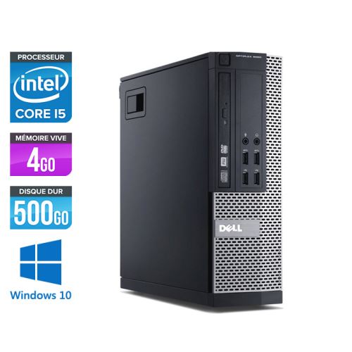 Unité centrale Dell Optiplex 7010 SFF - Noir - Intel Core i5-3470 / 3.20 GHz - RAM 4 Go - HDD 500 Go - DVDRW - Gigabit Ethernet - Windows 10 Professio