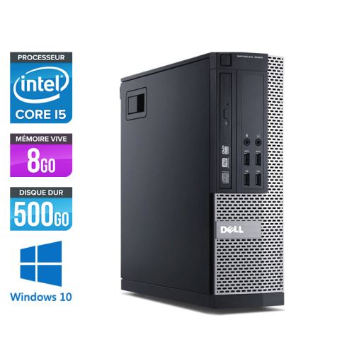 Unité centrale Dell Optiplex 7010 SFF - Noir - Intel Core i5-3470 / 3.20 GHz - RAM 8 Go - HDD 500 Go - DVDRW - Gigabit Ethernet - Windows 10 Professio