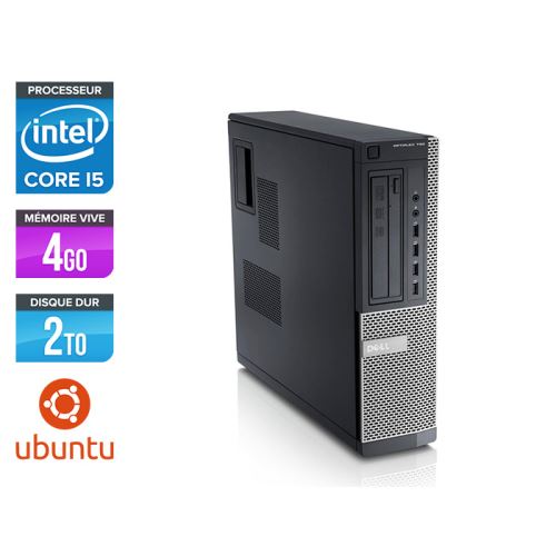 Unité centrale Dell Optiplex 790 Desktop - Noir - Intel Core i5-2400 / 3,10 GHz - RAM 4 Go - HDD 2 To - DVD - Gigabit Ethernet - Ubuntu / Linux État correct - Dell reconditionné disponible sur Fnac