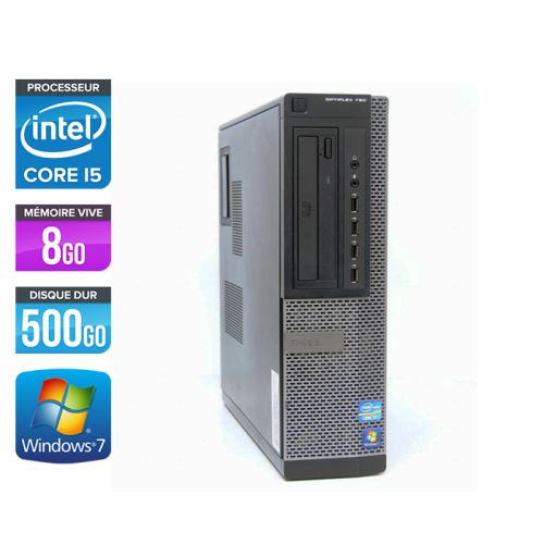Unité centrale Dell Optiplex 790 Desktop - Noir - Intel Core i5-2400 / 3,10 GHz - RAM 8 Go - HDD 500 Go - DVD - Gigabit Ethernet - Windows 7 Professio
