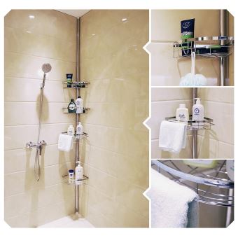 Etagere De Douche En Acier Inoxydable Triangulaire Poteau
