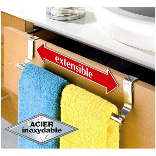 Porte-serviettes acier extensible pour porte