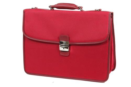 Cartable Katana Nylon Garni Cuir de Vachette K16042-Rouge