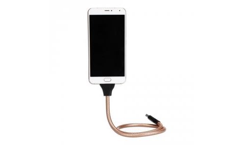Support sur tige flexible avec prise de charge USB-C rose