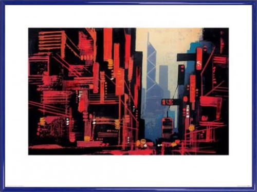 Poster Reproduction Encadré: Hong Kong - Hong Kong, Colin Ruffell (60x80 cm), Cadre Plastique, Bleu