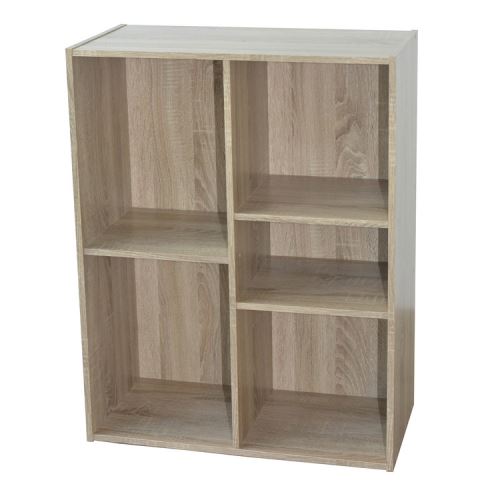 Etagère cube en bois H80cm L61.5cm 5 niches COMPO - Chêne