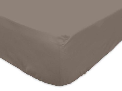 Drap housse 140x190 cm en coton 57 Fils SOLEIL D'OCRE taupe