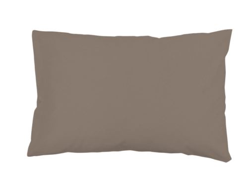 Taie d'oreiller rectangle US 50x75 cm en coton uni 57 Fils SOLEIL D'OCRE taupe