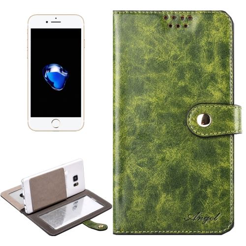 iPhone 8 Plus Housse Etui Cuir PU Vert Miroir Intégré ALS42957