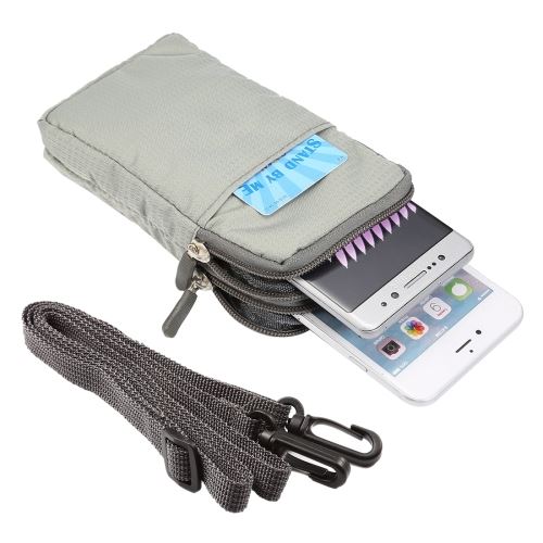 iPhone 8 Pochette Nylon . x . x .cm Argenté Texture tissus ALS43038
