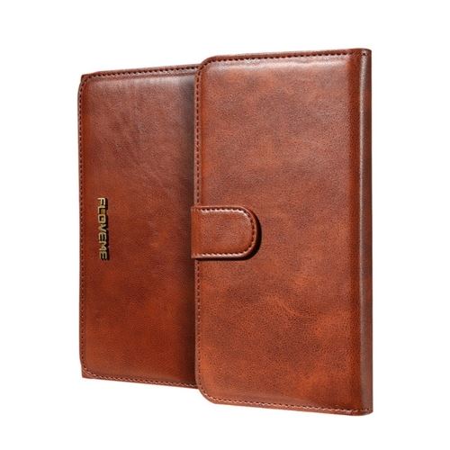 iPhone 8 Plus Housse Etui Cuir PU Café Texture Peau ALS43093