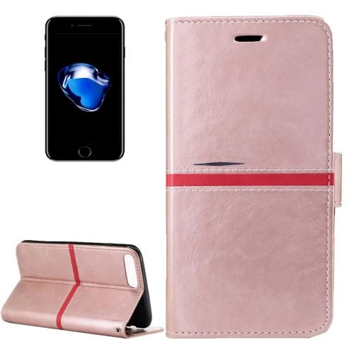 iPhone 8 Plus Housse Etui Cuir PU Rose Texture Peau 7 ALS43105