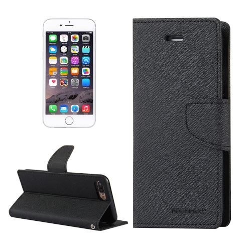 iPhone 8 Plus Housse Etui Cuir PU Noir Texturé Horizontal ALS43318