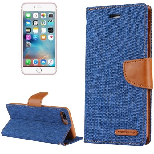 iPhone 8 Plus Housse Etui Cuir PU Bleu Horizontal ALS43330