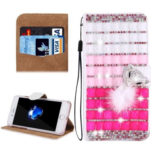 iPhone 8 Plus Housse Etui Cuir PU Bijoux incrusté renard 7 ALS43358