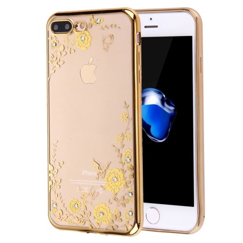 iPhone 8 Plus Coque Protection TPU Fleurs Electroplating ALS43426