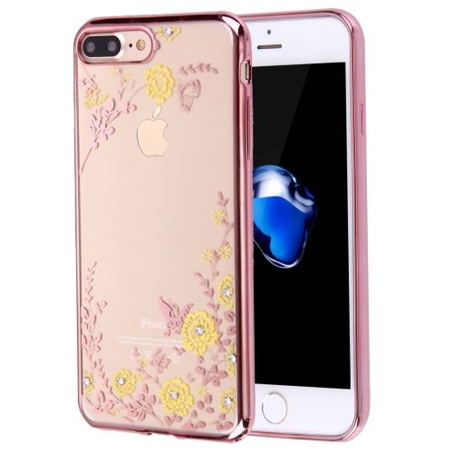 iPhone 8 Plus Coque Protection TPU Fleurs Electroplating ALS43429