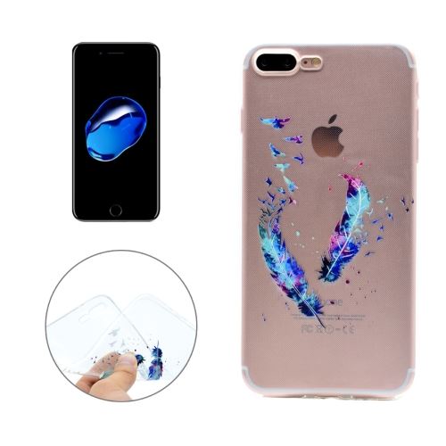 iPhone 8 Plus Coque Protection TPU Transparent Plumes ALS43441