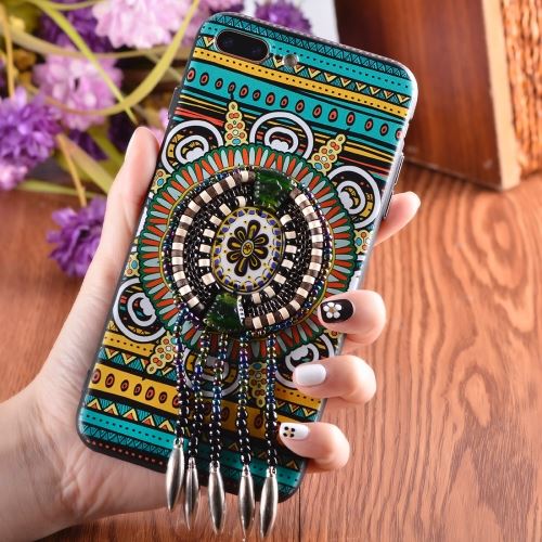 iPhone 8 Plus Coque Protection Plastique Ethnique Tribal Aztèque Fleurs Bijoux ALS43494