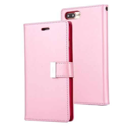iPhone 8 Plus Housse Etui Cuir PU Rose Texture Peau ALS43509