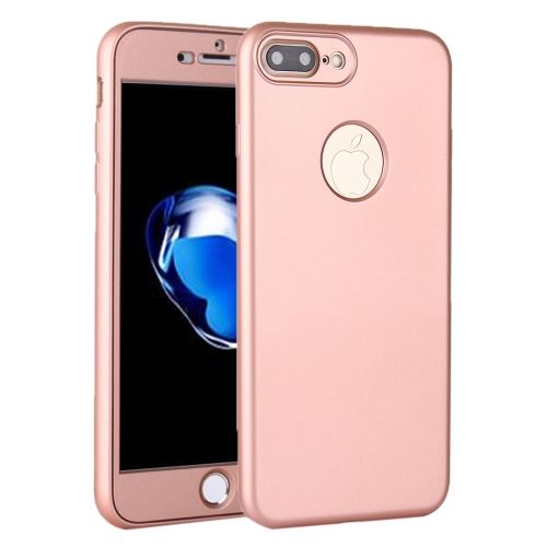 iPhone 8 Plus Coque Protection Plastique Rose Effet Aluminium Avant Arrière ALS43546