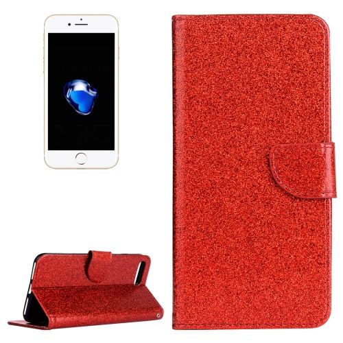 iPhone 8 Plus Housse Etui Cuir PU Rouge Effet Etoiles Brillantes ALS43577