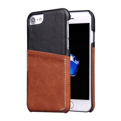 iPhone 8 Plus Housse Etui Cuir PU Marron Pochette Carte ALS43589