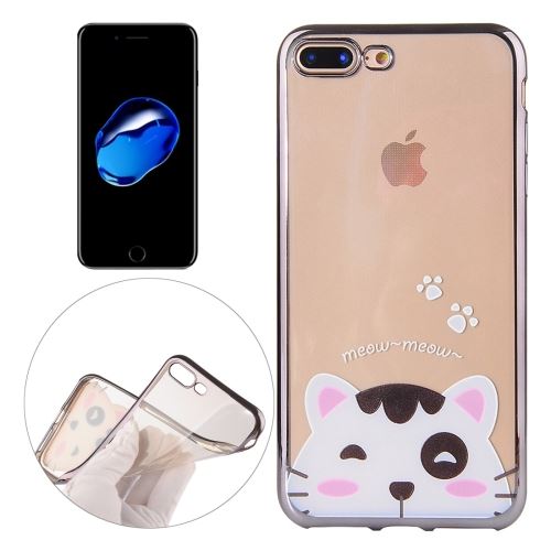 iPhone 8 Plus Coque Protection TPU Chat Electroplating ALS43606