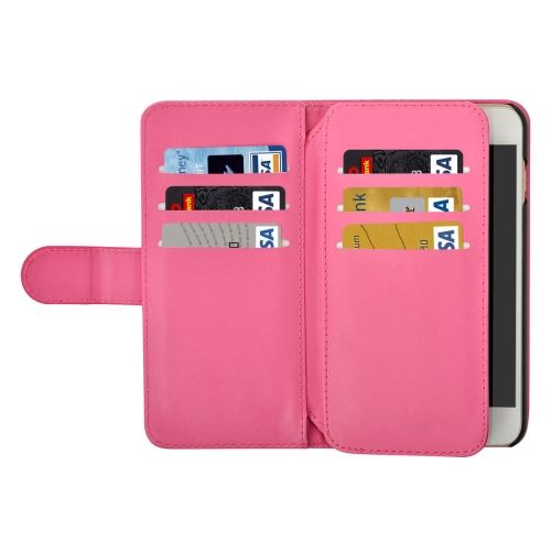 iPhone 8 Plus Housse Etui Cuir PU Magenta Texturé Fenêtre ALS43626