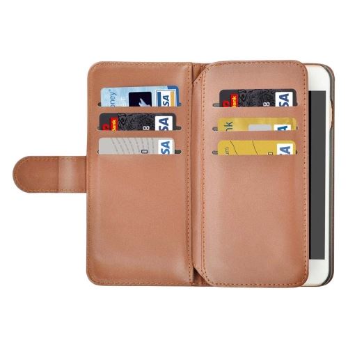 iPhone 8 Plus Housse Etui Cuir PU Marron Texturé Fenêtre ALS43634