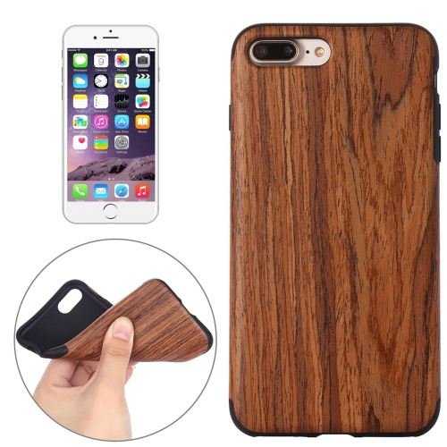 iPhone 8 Plus Coque Protection TPU Rouge Effet Bois ALS43657