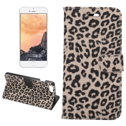 iPhone 8 Plus Housse Etui Cuir PU Jaune Leopard ALS43714