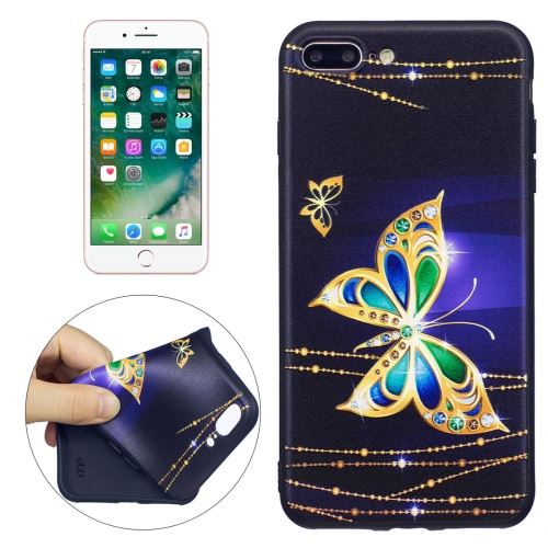 iPhone 8 Plus Coque Protection TPU Doré papillon ALS43729