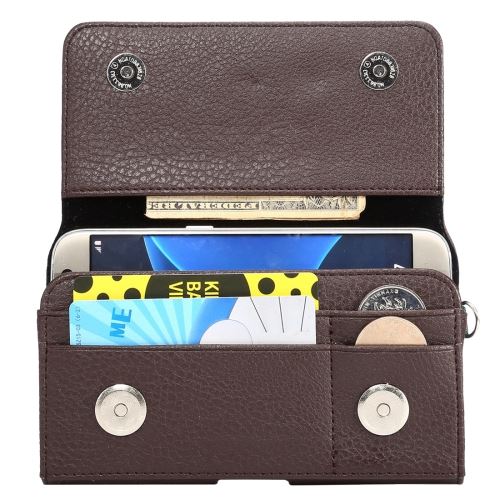 iPhone 8 Plus Housse Etui Cuir PU Café Texture Litchi ALS43757