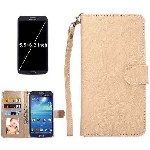 iPhone 8 Plus Universelle Housse Etui Cuir PU Doré Horizontal ALS43761