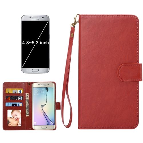 iPhone 8 Plus Universelle Housse Etui Cuir PU Marron Horizontal ALS43769