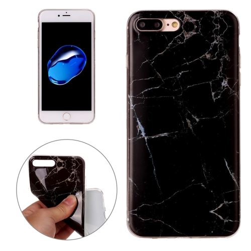 iPhone 8 Plus Coque Protection TPU Noir Effet Marbré ALS42066