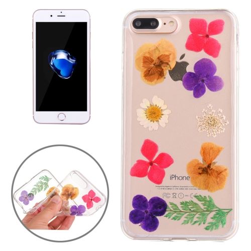 iPhone 8 Plus Coque Protection TPU Transparent Imprimé Fleurs coloré 7 ALS42181